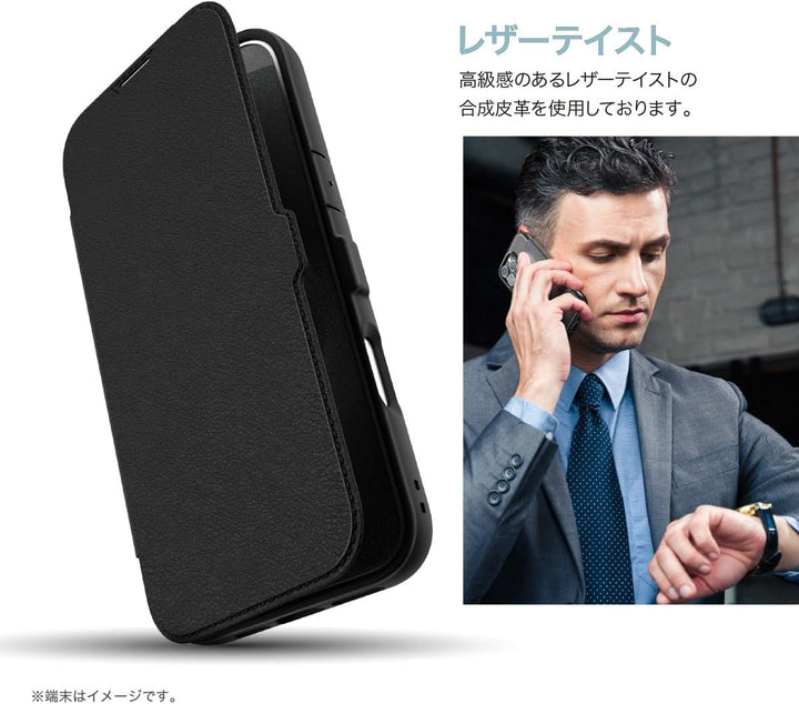 RAPTIC iPhone 16 シリーズ Urban Folio 手帳型ハイブリッドケース Black