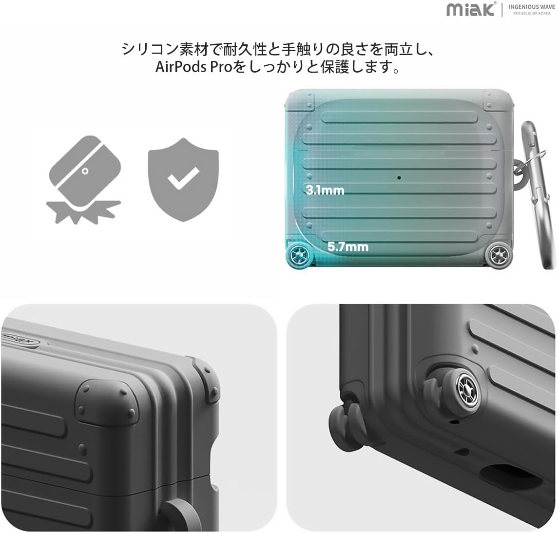 AirPods pro キャリングケース付き Amazon | ZENIX DESIGN TECH Airpods Pro 用 ケース 第1世代