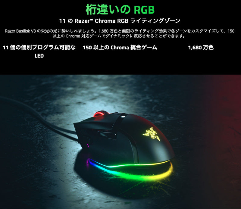 Razer Basilisk V3 有線 チルトホイール搭載 光学式 ゲーミングマウス – kitcut plus ・オンラインストア