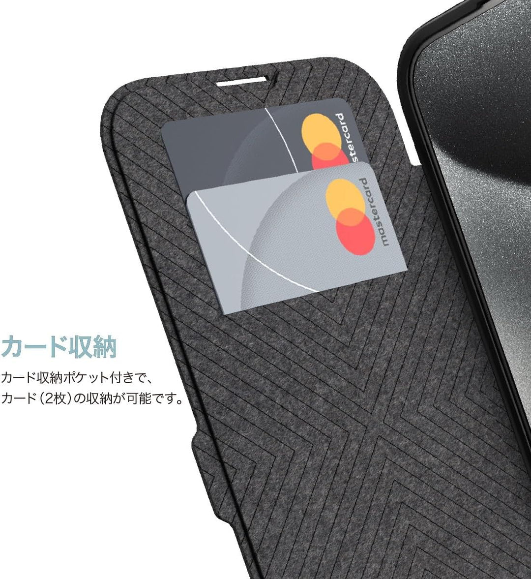 RAPTIC iPhone 16 シリーズ Urban Folio 手帳型ハイブリッドケース Black