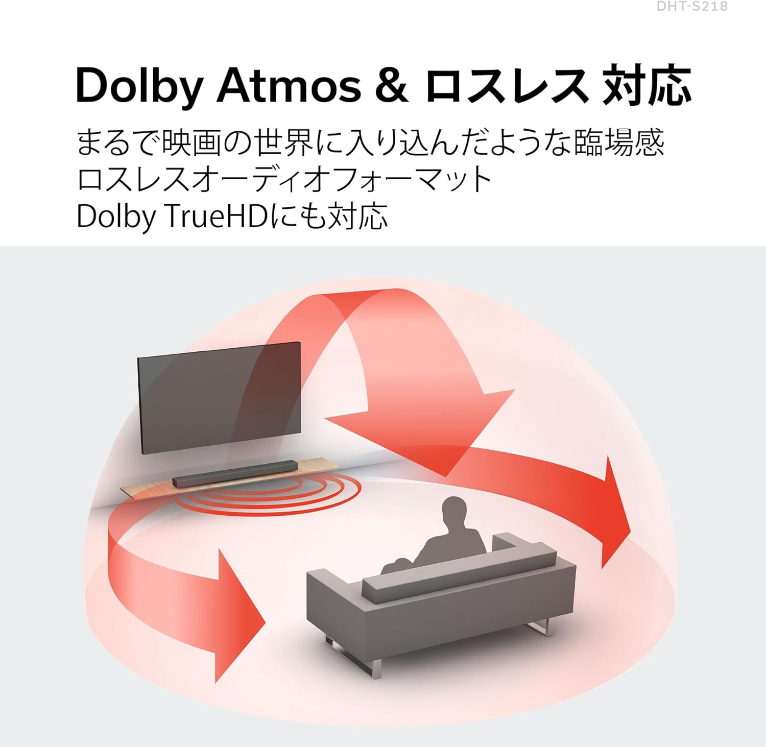 DENON DHT-S218 Dolby Atmos ＆ ロスレス Bluetooth LE Audio対応 サブ