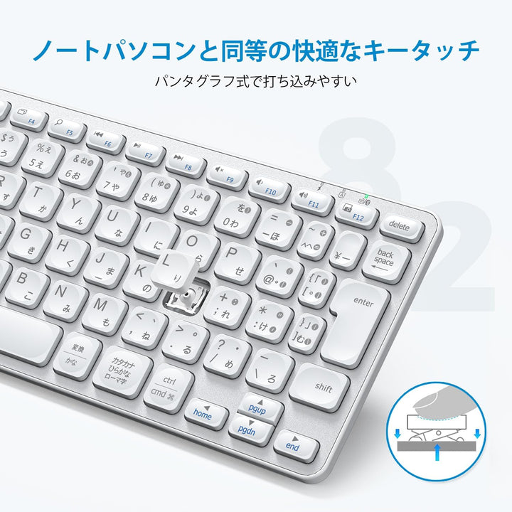 iClever Bluetooth / 2.4GHz 両対応 キーボード 日本語配列 テンキーレス 85キー DK02