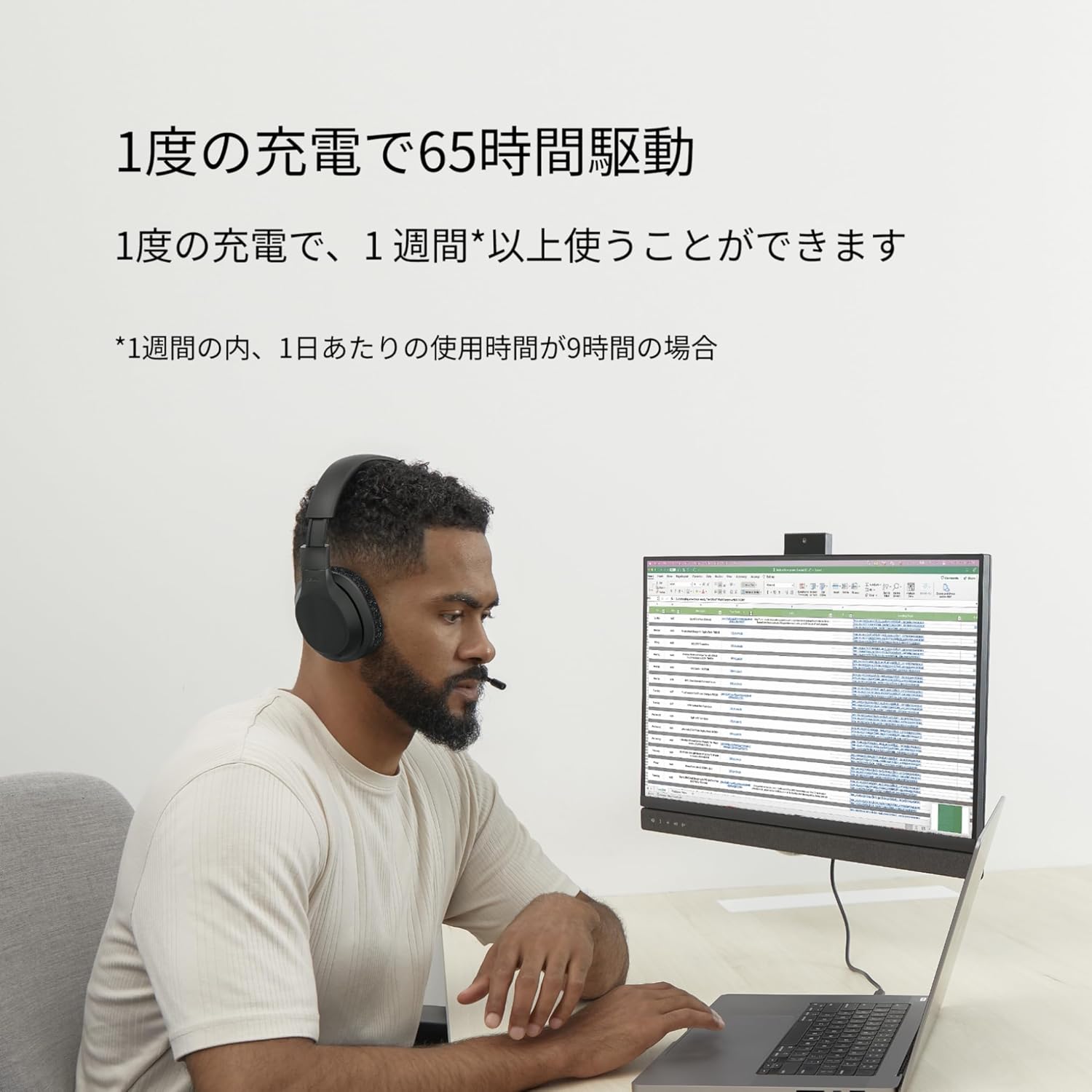 BELKIN SoundForm Adapt ワイヤレスオーバーイヤーヘッドセットマルチ