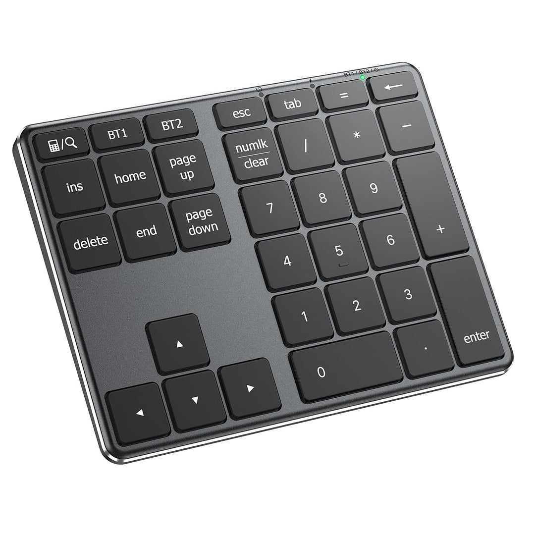 iClever Bluetooth 5.1 ワイヤレス テンキー IC-KP10 シルバーブラック ワイヤレスキーボード 左手デバイス テンキー iPad /Android / Windows対応