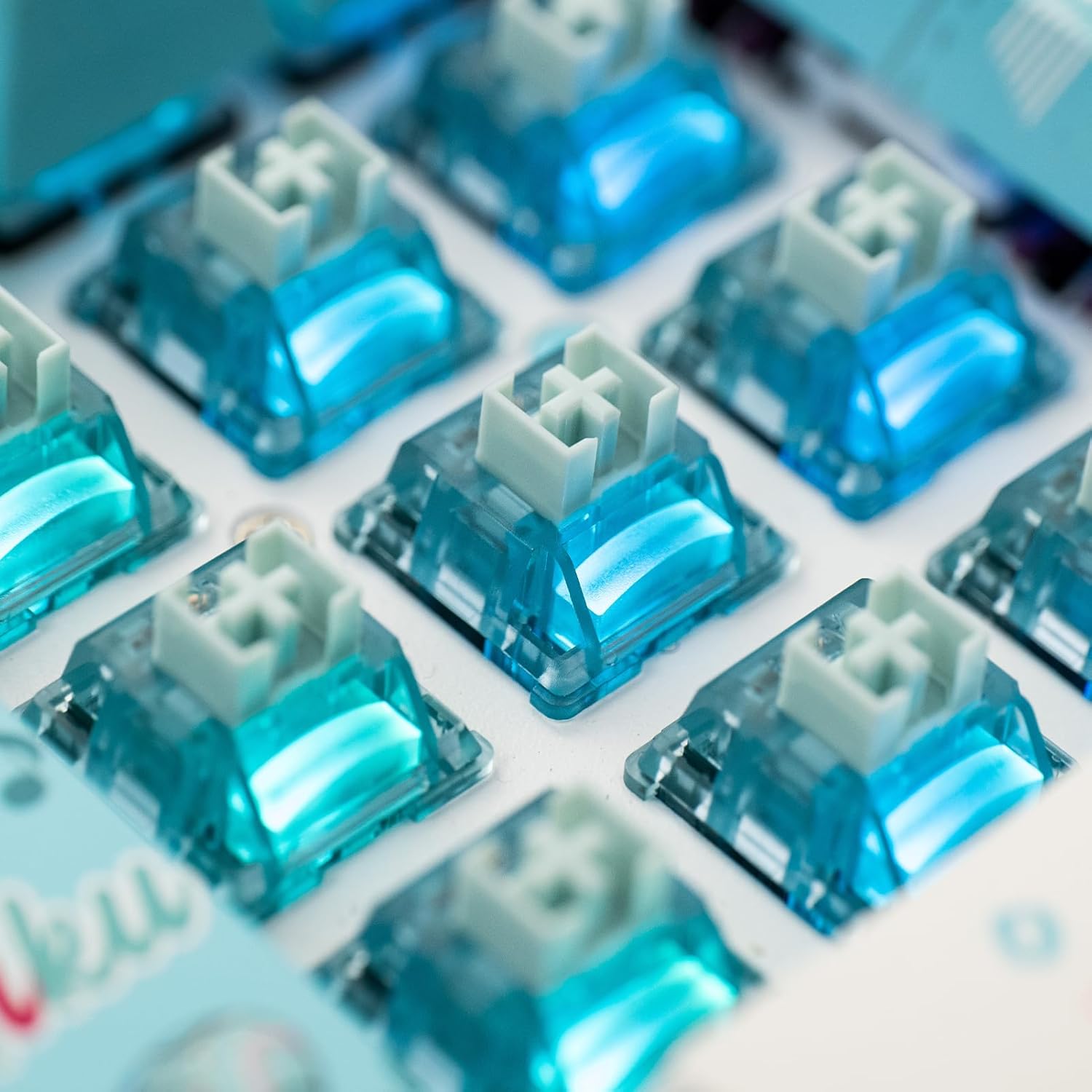 akko様 Akko Creamy Cyan スイッチ 押下圧50gf クリッキー 5ピン 45個
