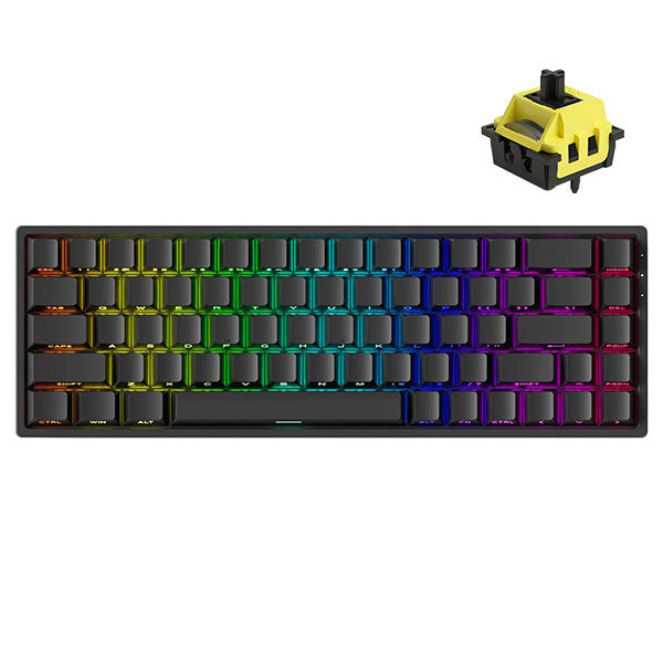 MonsGeek FUN68 HE 0.005mm ラピッドトリガー 65%英語配列 磁気スイッチ Akko Flash Magnetic Switch テンキーレス ホットスワップ サイドプリント ダブルショットPBT 8Kポーリングレート 16Kスキャンレート SnapKey (SOCD)対応 ARGB対応 高コスパ ゲーミングキーボード