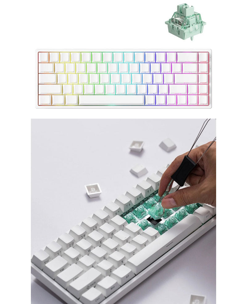 MonsGeek FUN68 HE 0.005mm ラピッドトリガー 65%英語配列 磁気スイッチ Akko Glare Magnetic Switch テンキーレス ホットスワップ サイドプリント ダブルショットPBT 8Kポーリングレート 16Kスキャンレート SnapKey (SOCD)対応 ARGB対応 高コスパ ゲーミングキーボード