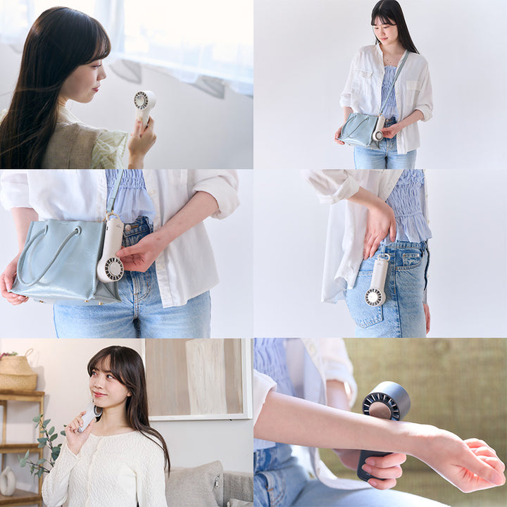 ELAiCE iFan Freeze Mini 冷却プレート&カラビナ付きの大風量 ハンディファン