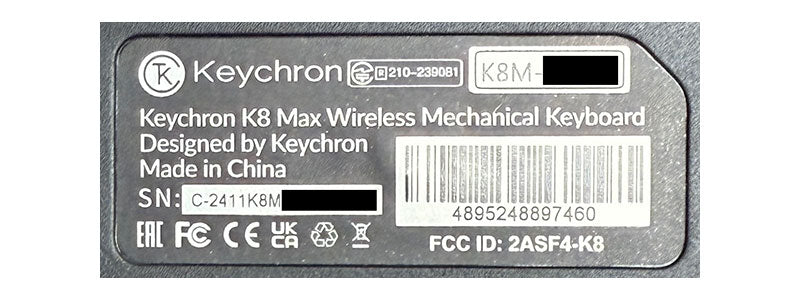 Keychron K8 Max QMK 有線 / Bluetooth 5.1 / 2.4GHz ワイヤレス両対応