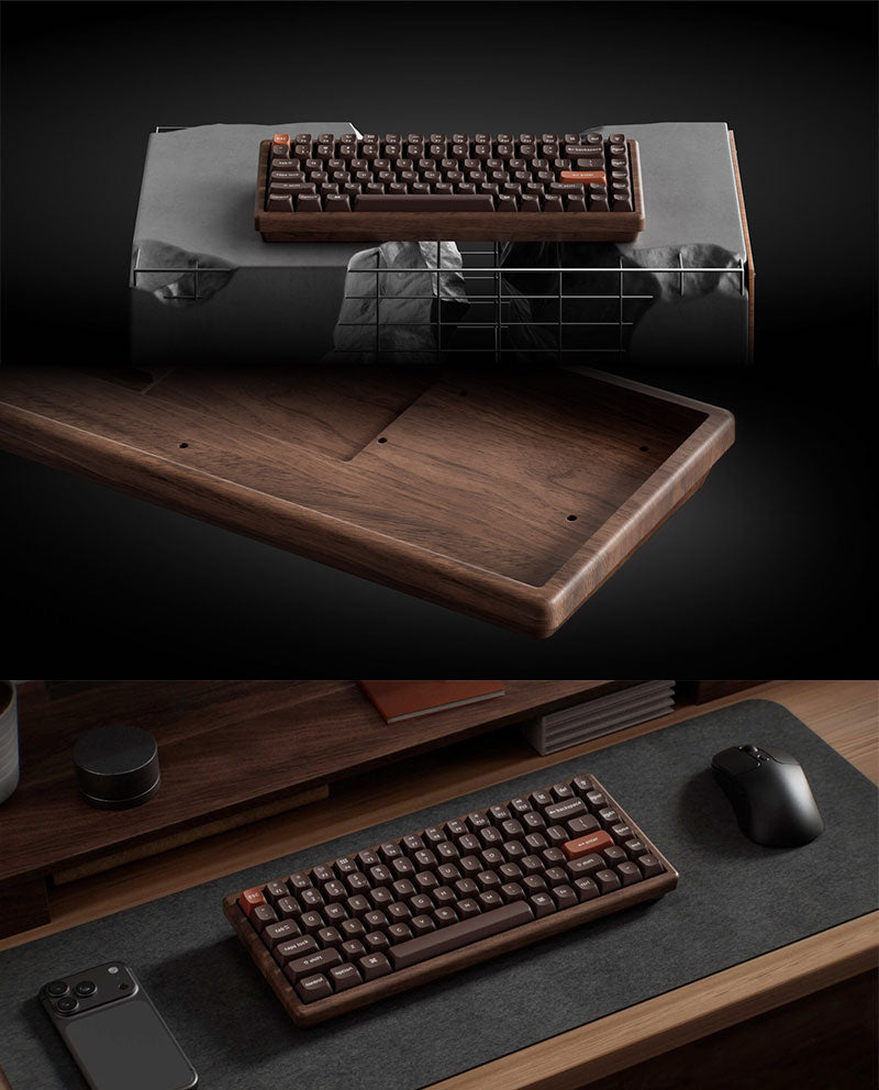 Keychron K2 HE オールウッドスペシャルエディション マグネットスイッチ搭載 Bluetooth 5.2 / 2.4GHz ワイヤレス テンキーレス ホットスワップ Gateron ダブルレール Nebula RGB カスタムキーボード