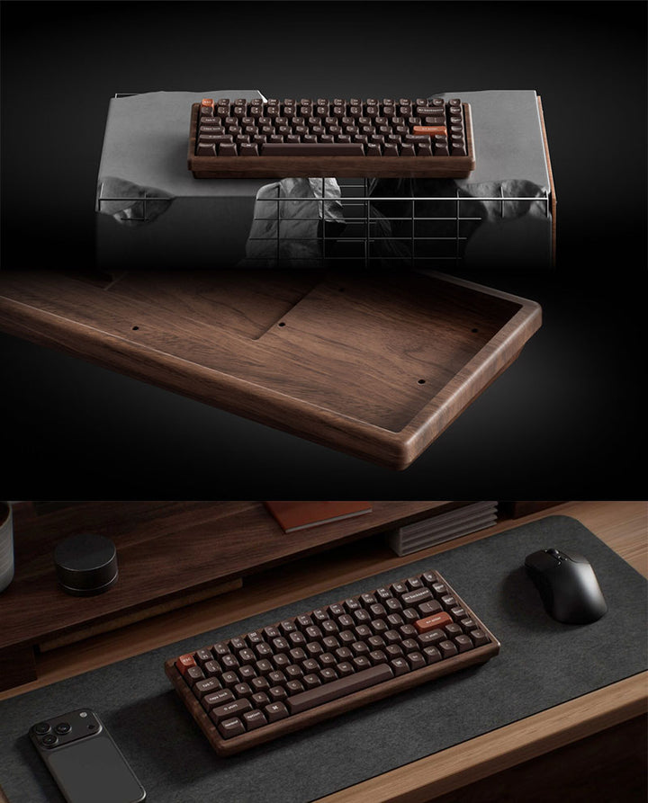 Keychron K2 HE オールウッドスペシャルエディション マグネットスイッチ搭載 Bluetooth 5.2 / 2.4GHz ワイヤレス テンキーレス ホットスワップ Gateron ダブルレール Nebula RGB カスタムキーボード