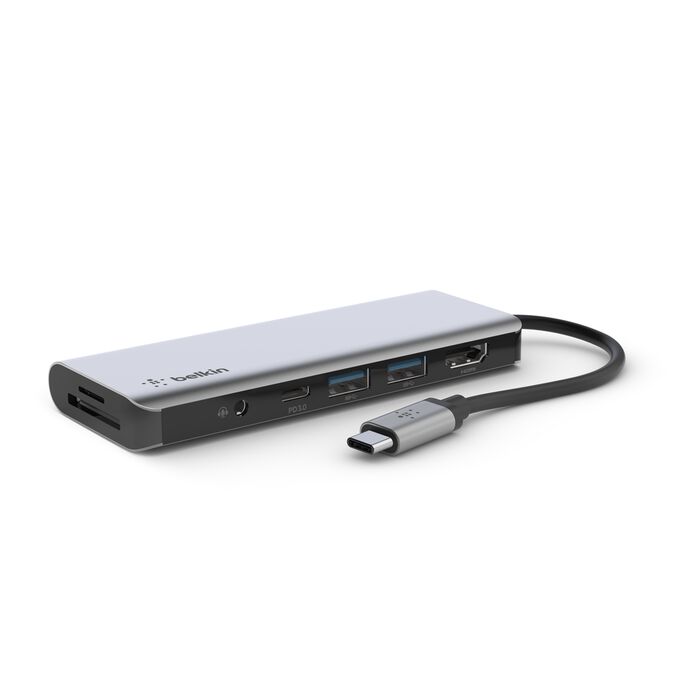 BELKIN Connect USB-C 7-in-1 マルチポートハブ PD対応 100W 4K HDMI / 3.5mm / SD / MicroSD / USB-A x2 / USB-C
