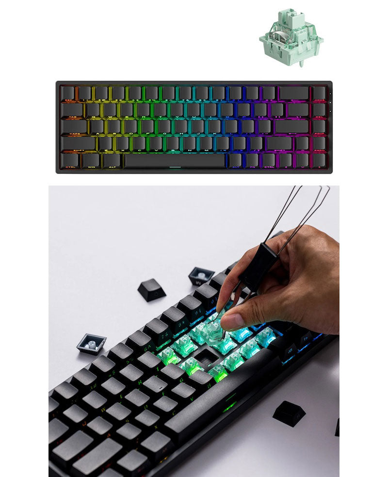 MonsGeek FUN68 HE 0.005mm ラピッドトリガー 65%英語配列 磁気スイッチ Akko Glare Magnetic Switch テンキーレス ホットスワップ サイドプリント ダブルショットPBT 8Kポーリングレート 16Kスキャンレート SnapKey (SOCD)対応 ARGB対応 高コスパ ゲーミングキーボード