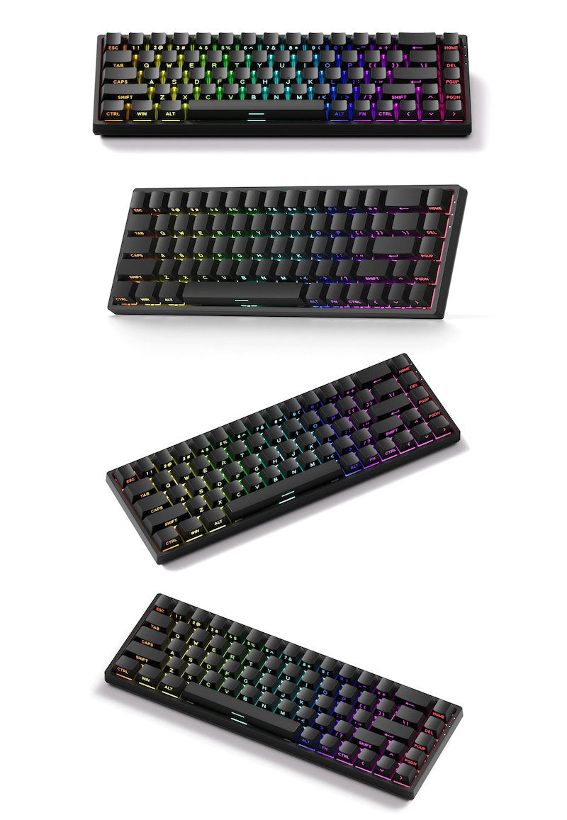 MonsGeek FUN68 HE 0.005mm ラピッドトリガー 65%英語配列 磁気スイッチ Akko Flash Magnetic Switch テンキーレス ホットスワップ サイドプリント ダブルショットPBT 8Kポーリングレート 16Kスキャンレート SnapKey (SOCD)対応 ARGB対応 高コスパ ゲーミングキーボード