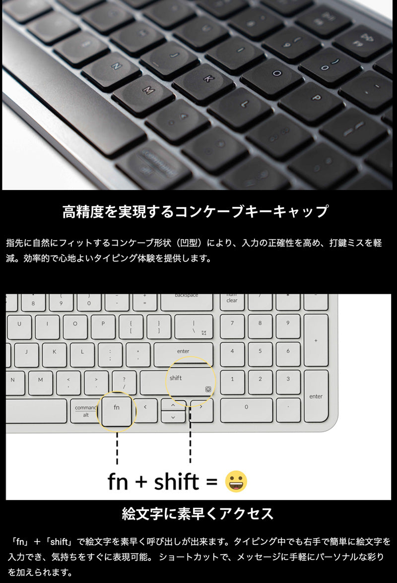 Keychron B2 Pro 有線 / Bluetooth 5.2 / 2.4GHz ワイヤレス 両対応 フルサイズ シザースイッチ ウルトラスリム ワイヤレスキーボード