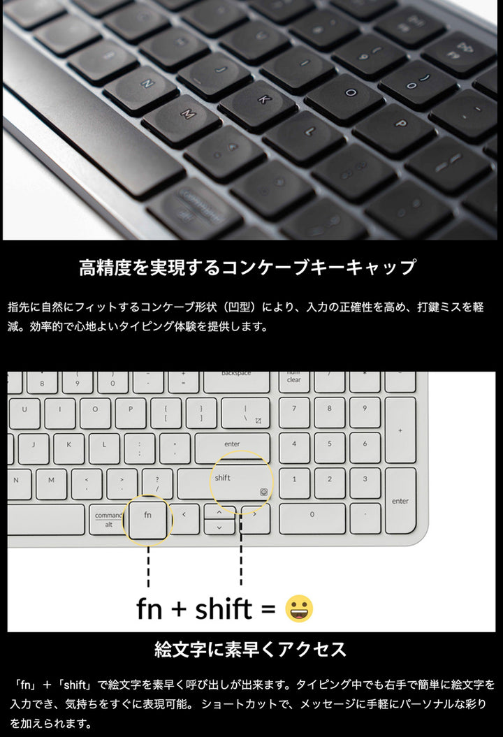 Keychron B2 Pro 有線 / Bluetooth 5.2 / 2.4GHz ワイヤレス 両対応 フルサイズ シザースイッチ ウルトラスリム ワイヤレスキーボード
