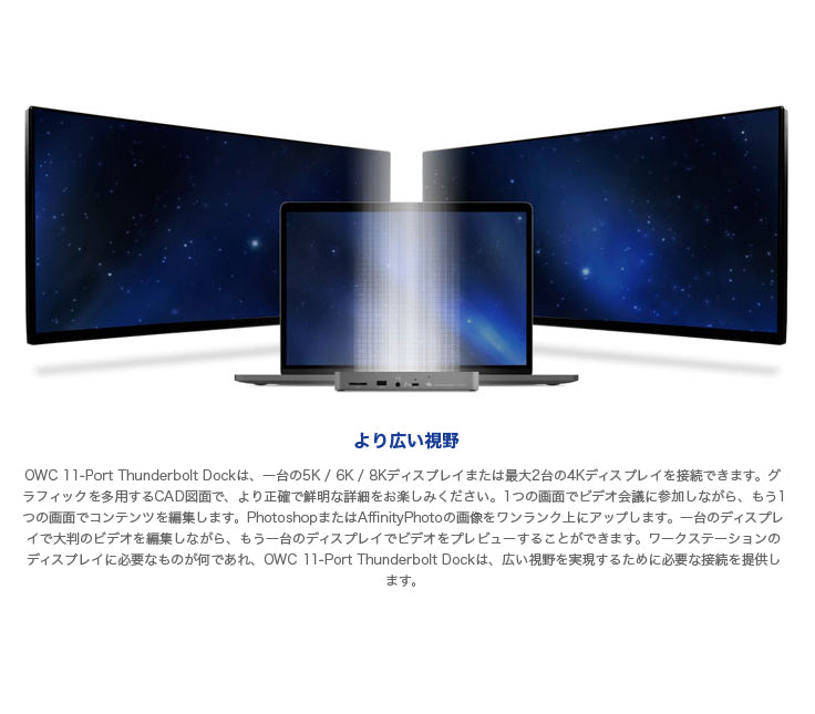 OWC Thunderbolt Dock 独立型デイジーチェーン×3 / Thunderbolt 4 ×4