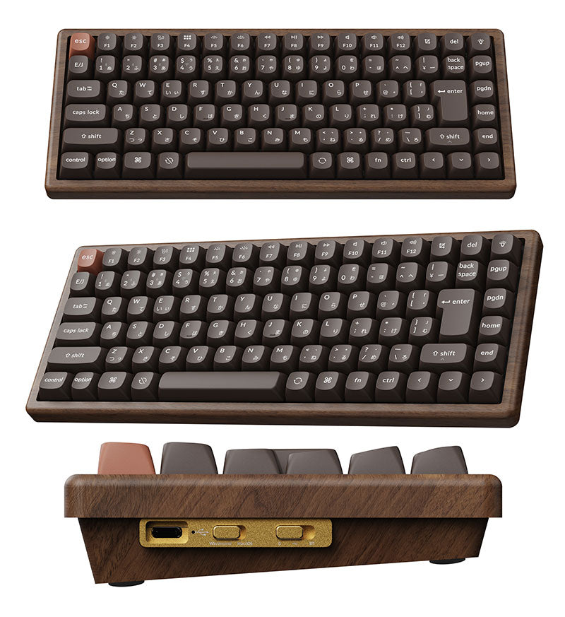 Keychron K2 HE オールウッドスペシャルエディション マグネットスイッチ搭載 Bluetooth 5.2 / 2.4GHz ワイヤレス テンキーレス ホットスワップ Gateron ダブルレール Nebula RGB カスタムキーボード