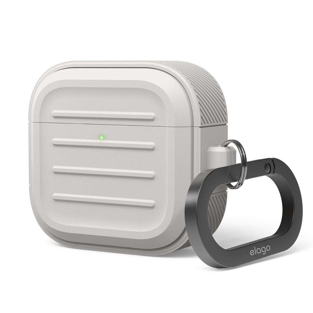 AirPods 4 + elago ブラックケース elago EL AP4CSSCLG BK AirPods 4用カラビナ付きシリコンPC
