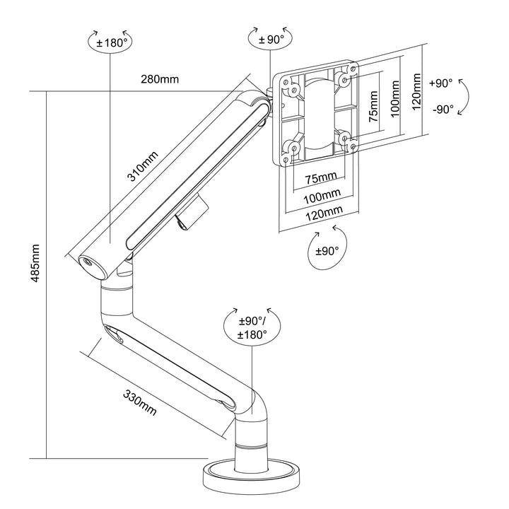 ARCHISS Monitor Arm Basic メカニカルスプリング式 液晶モニターアーム