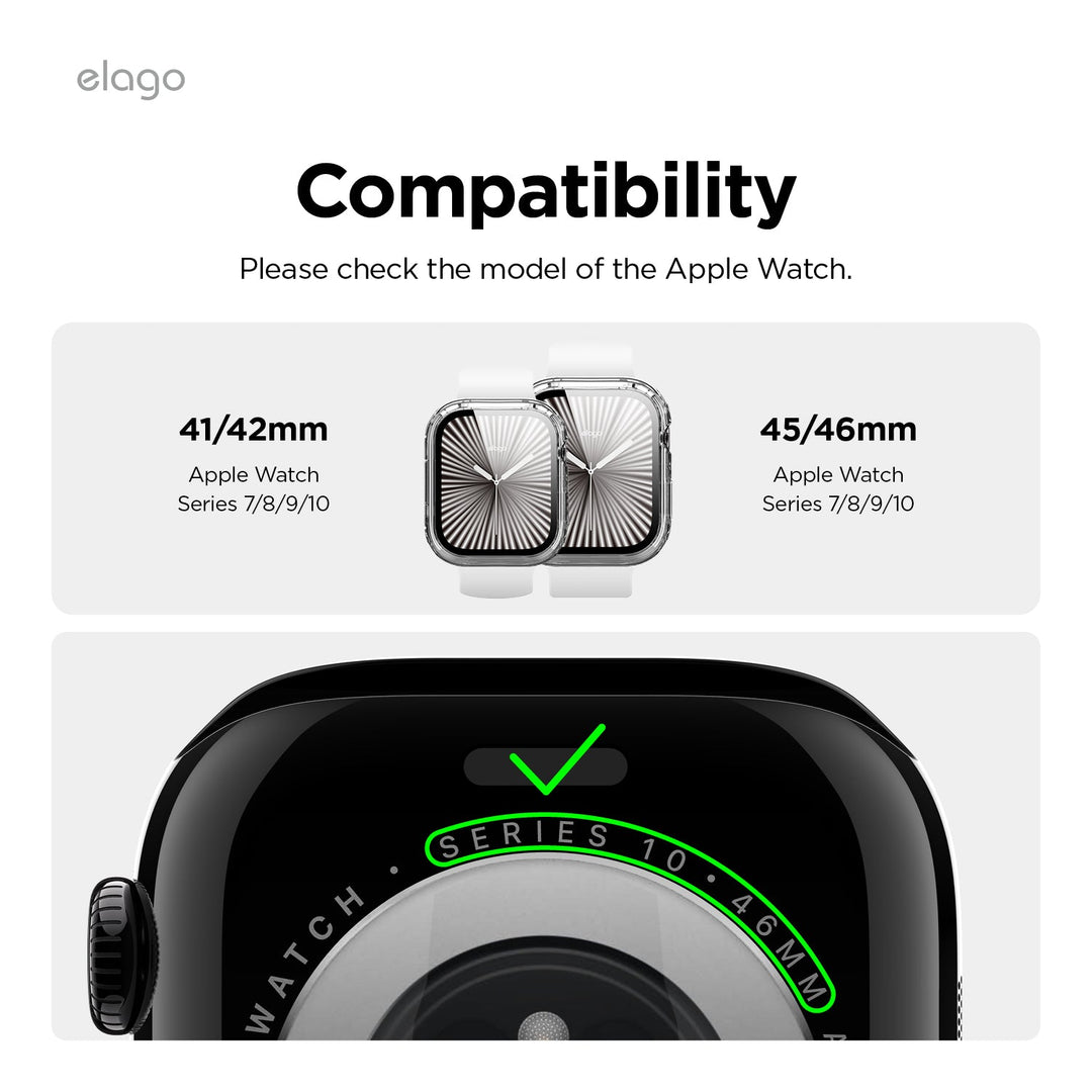 elago Apple Watch Series 10 CLEAR SHIELD CASE 強化ガラス一体型ケース