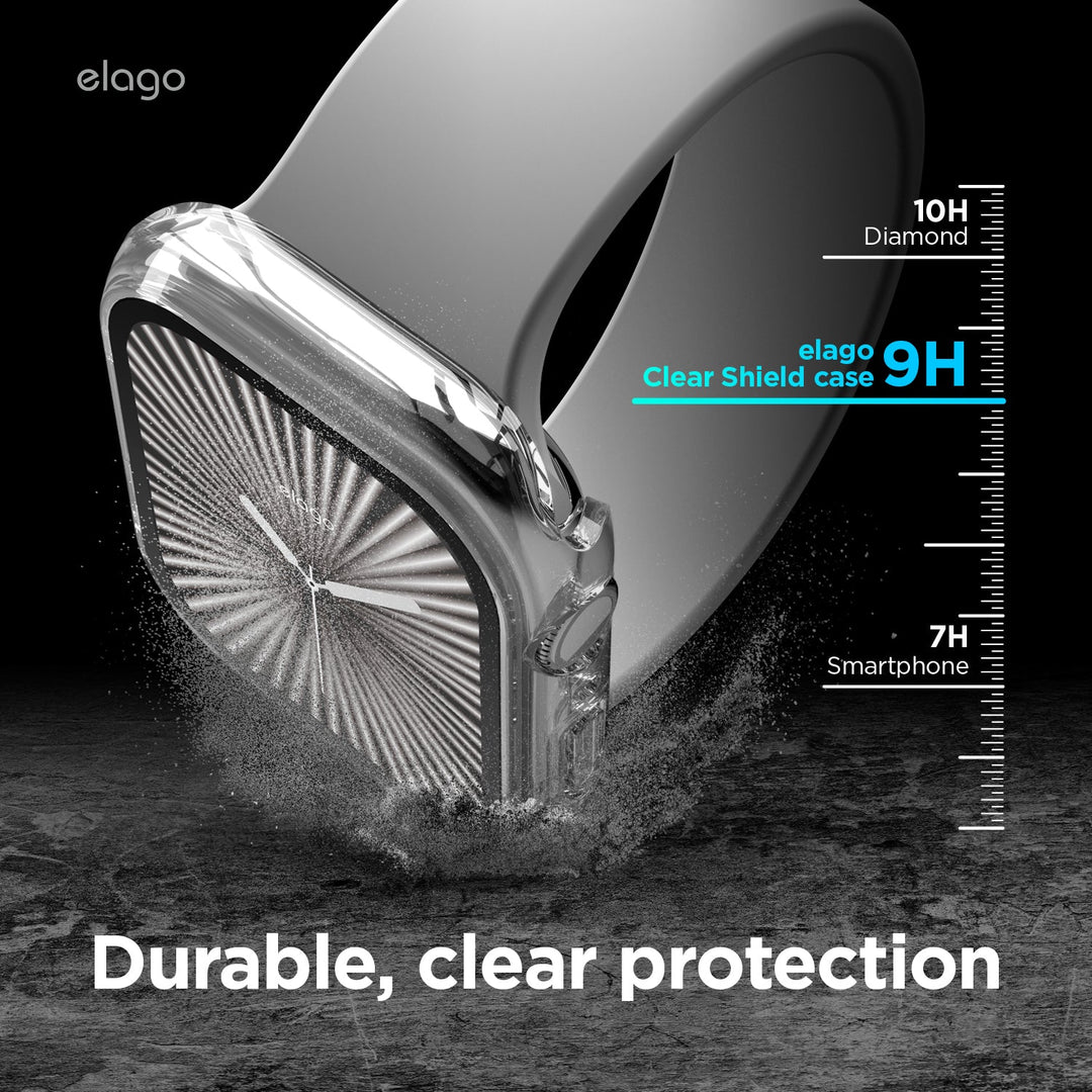 elago Apple Watch Series 10 CLEAR SHIELD CASE 強化ガラス一体型ケース