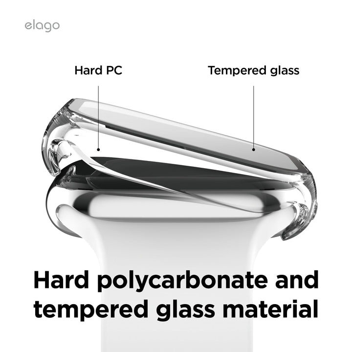 elago Apple Watch Series 10 CLEAR SHIELD CASE 強化ガラス一体型ケース