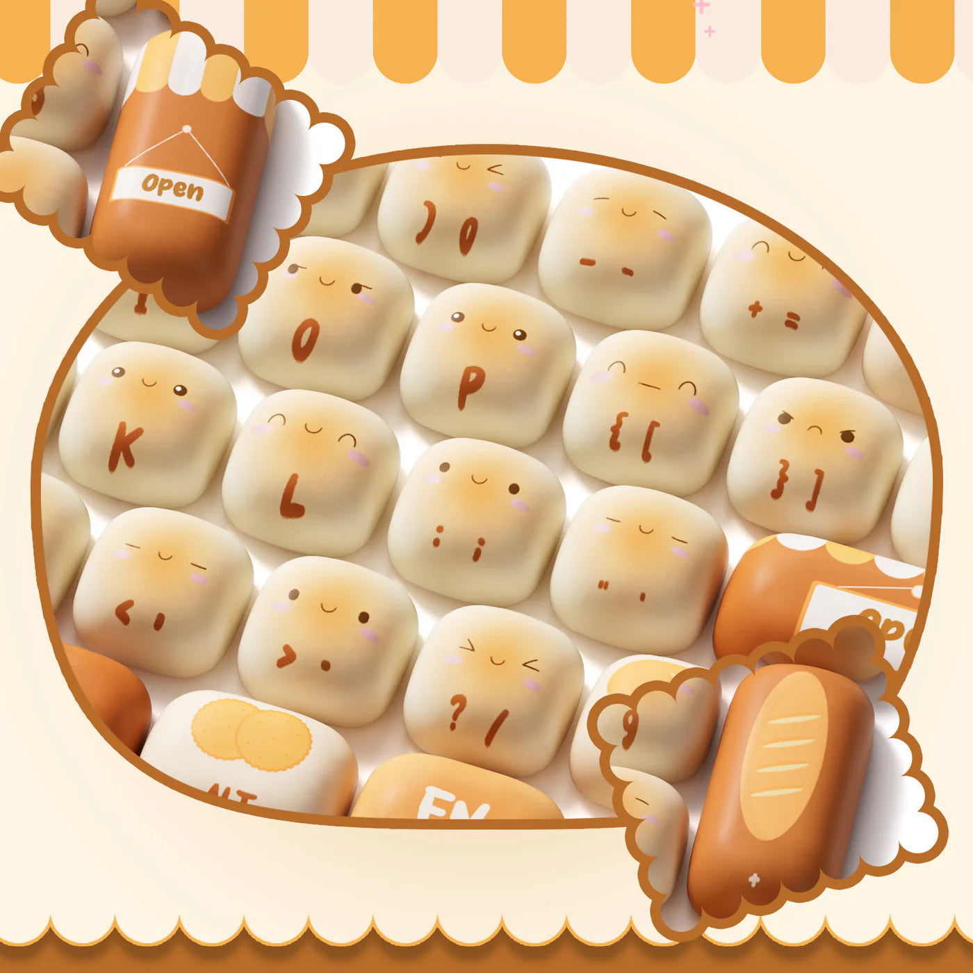 Akko キーキャップ　特殊　饅頭型　138キー Akko Bun Wonderland キーキャップセット (138 キー) MX互換(Cherry