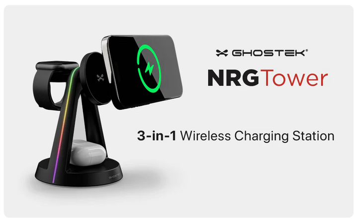 GHOSTEK NRG Tower 3in1 15W ワイヤレス急速充電ステーション ワイヤレス充電器