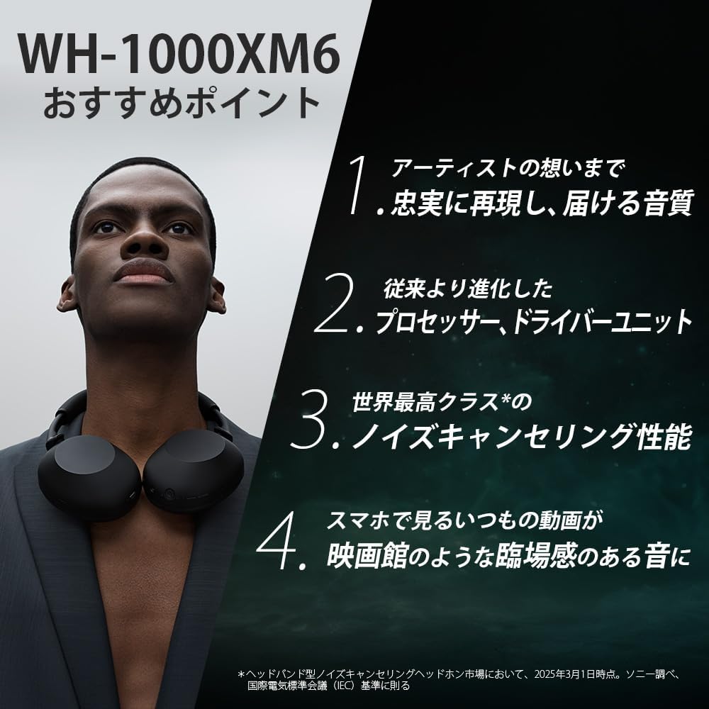 SONY WH-1000XM6 ワイヤレスノイズキャンセリング密閉型ヘッドホン