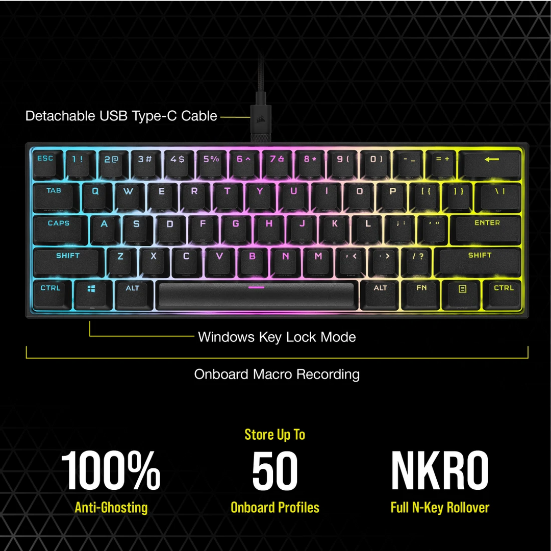 Corsair K65 RGB MINI 日本語配列(かな無し) テンキーレス CHERRY MX Corsair K65 RGB MINI 日本語配列(かな無し) テンキーレス CHERRY MX