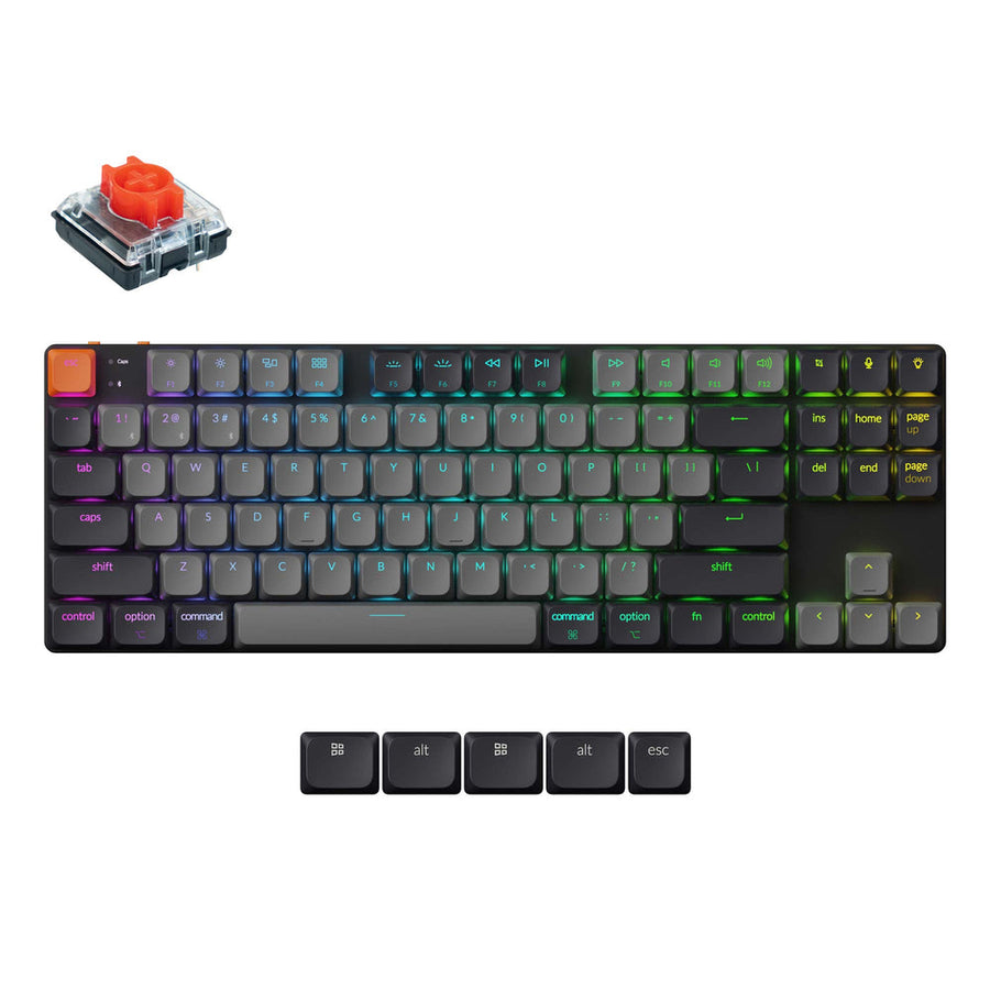Keychron K1 Version 6 ワイヤレスカスタム・メカニカルキーボード | 英語配列 | Keychron ロープロファイルMX 2.0