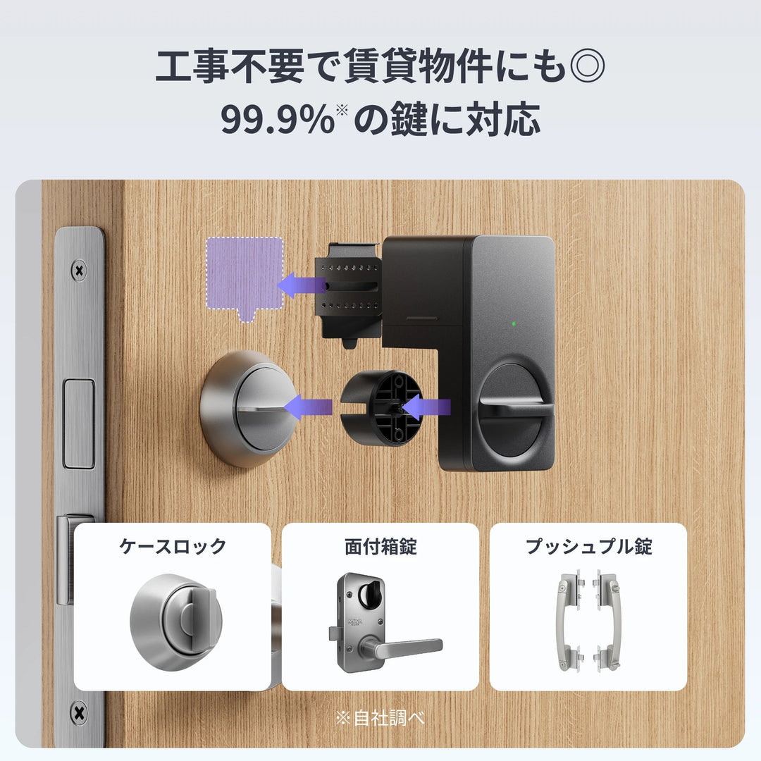 SwitchBot スマートロックLiteセット キーパッドタッチ 指紋認証パッド スマートロック 玄関ドア スマートリモコン オートロック 後付け