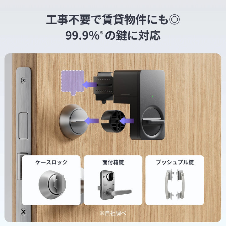 SwitchBot スマートロックLiteセット キーパッドタッチ 指紋認証パッド スマートロック 玄関ドア スマートリモコン オートロック 後付け