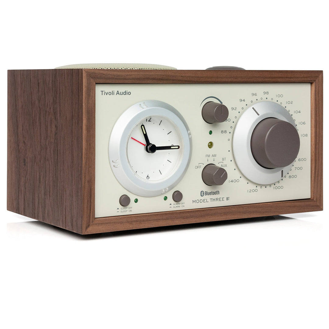 Tivoli Audio Model Three BT Generation2 Bluetooth 5.0 ワイヤレス AM/FM ラジオ・スピーカー アナログクロック付き Classic Walnut/Beige