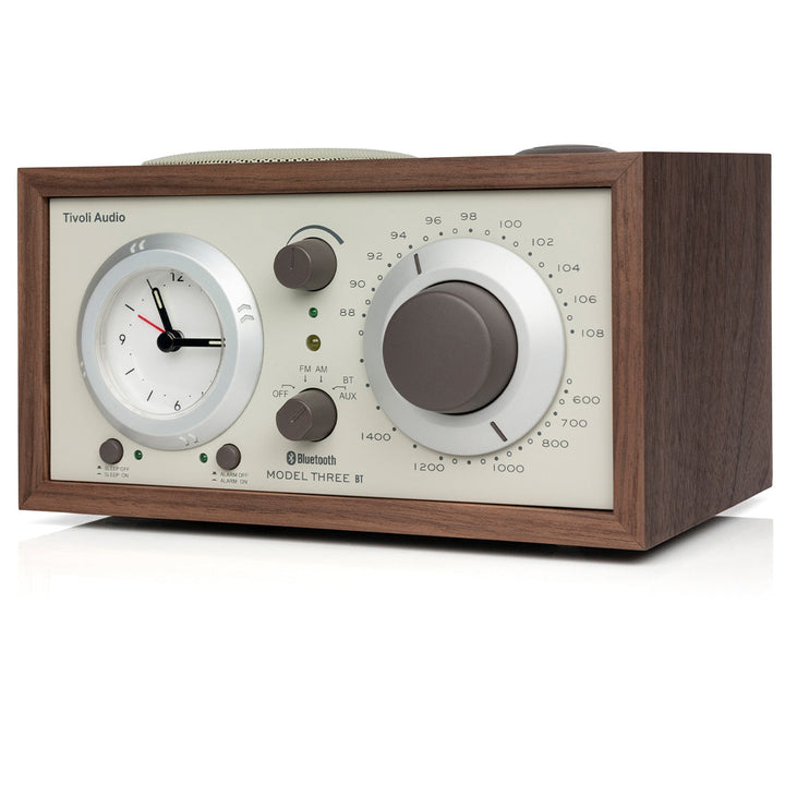 Tivoli Audio Model Three BT Generation2 Bluetooth 5.0 ワイヤレス AM/FM ラジオ・スピーカー アナログクロック付き Classic Walnut/Beige