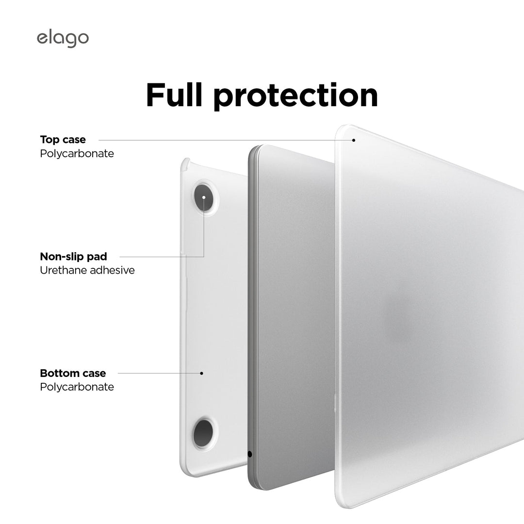 elago MacBook Air 13インチ M3 2024 / M2 2022 SLIM HARD CASE スリムハードケース Frosted Clear