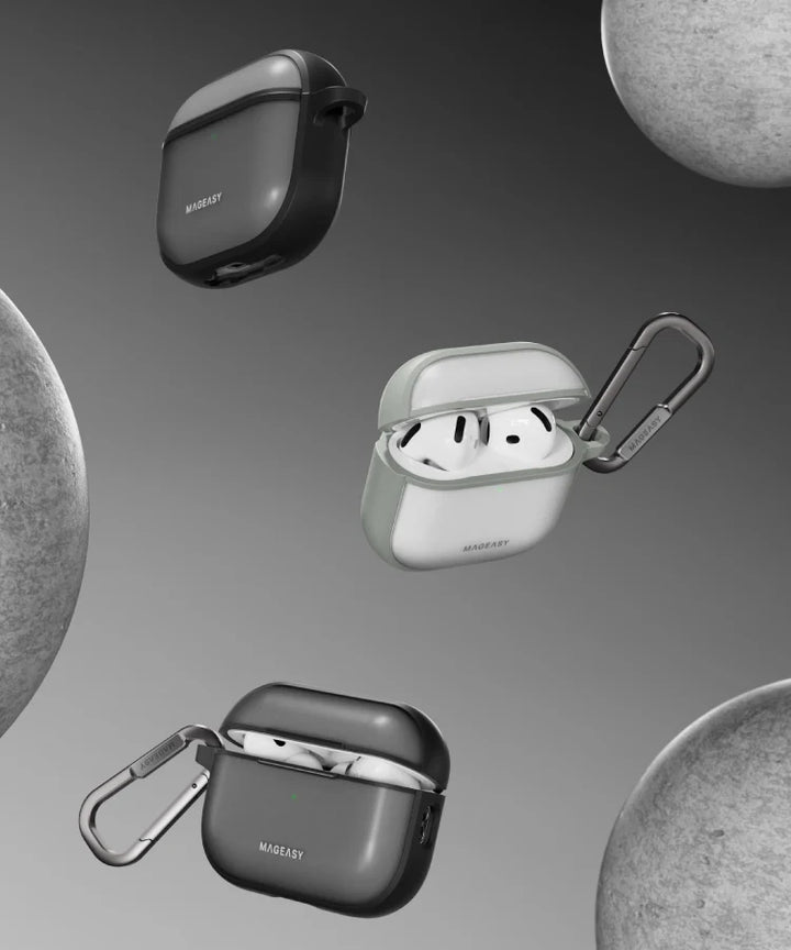 MagEasy AirPods 4 Roam カラビナ付き耐衝撃ケース Translucent