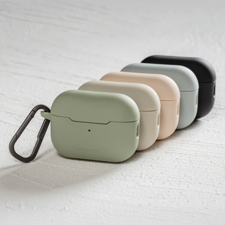 MagEasy AirPods SKIN カラビナ付き耐衝撃ケース AirPods Pro 第 2 / 1世代/ AirPods 4 対応