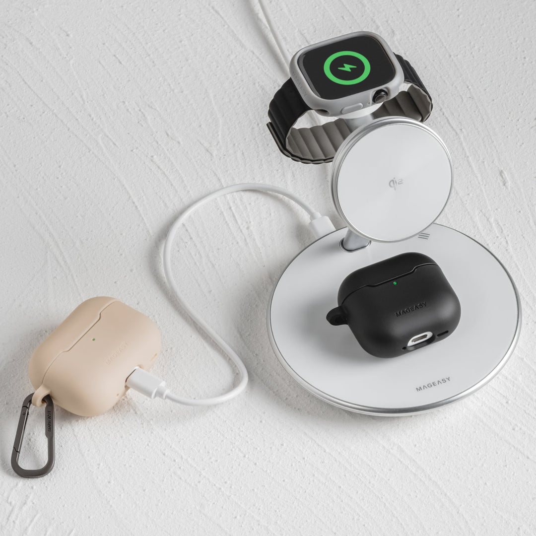 MagEasy AirPods SKIN カラビナ付き耐衝撃ケース AirPods Pro 第 2 / 1世代/ AirPods 4 対応