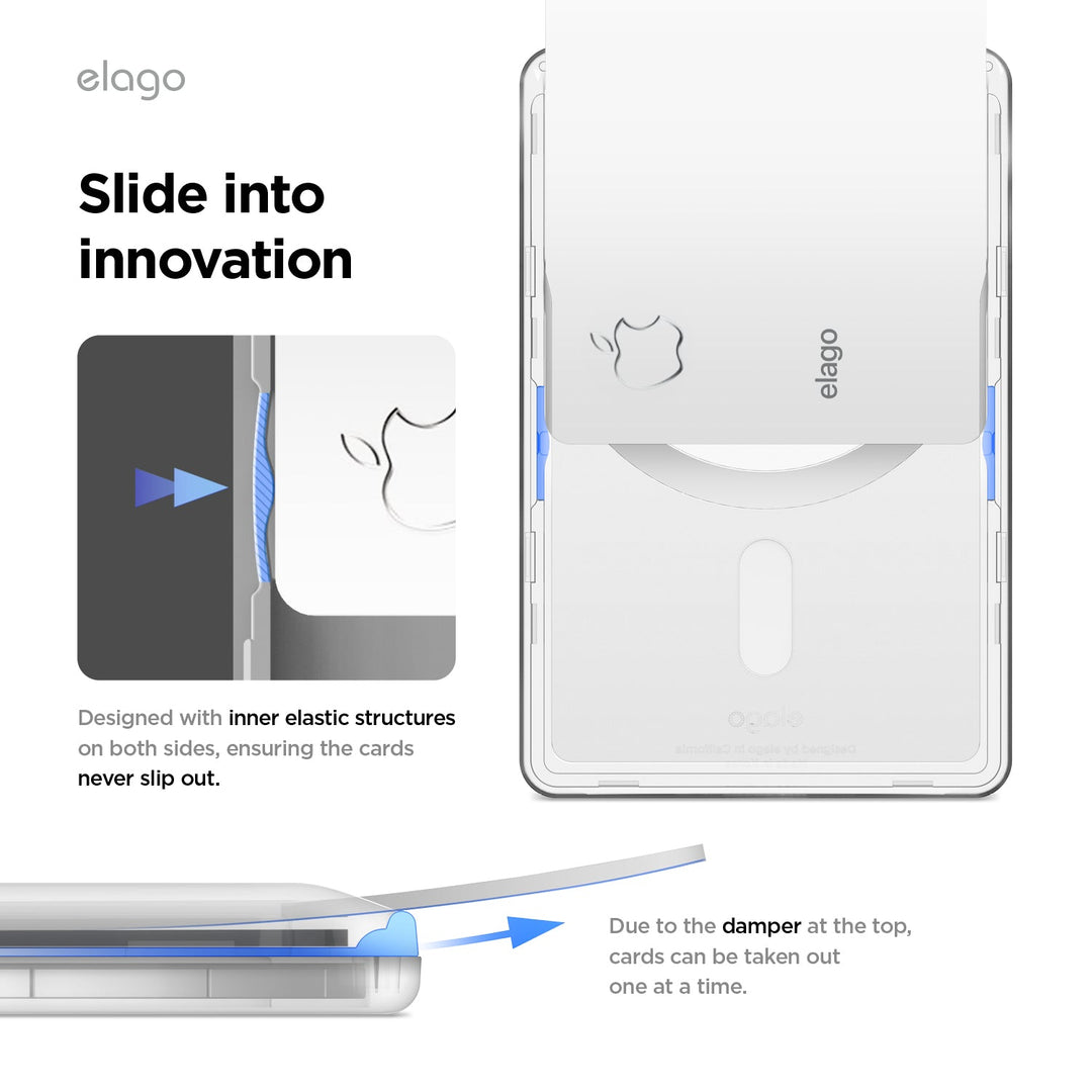 elago MAGNETIC CARD SLIDER MagSafe対応 カード収納ポケット Transparent