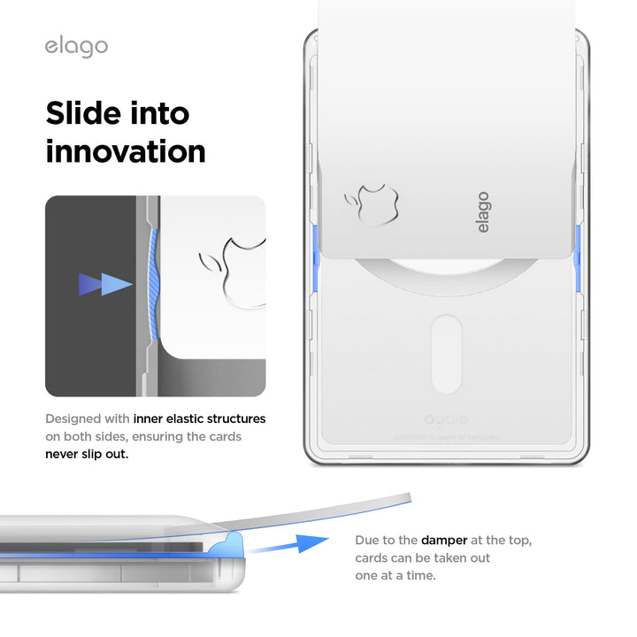 elago MAGNETIC CARD SLIDER MagSafe対応 カード収納ポケット Transparent