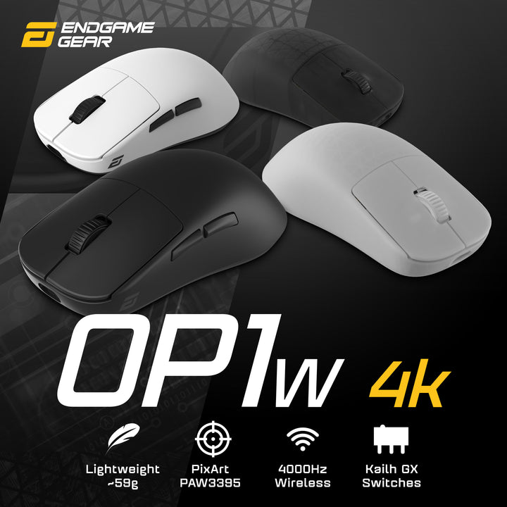 ENDGAME GEAR OP1w 4K ワイヤレスゲーミングマウス 4Kドングル付属 Kailh GX スイッチ PixArt PAW3395センサー