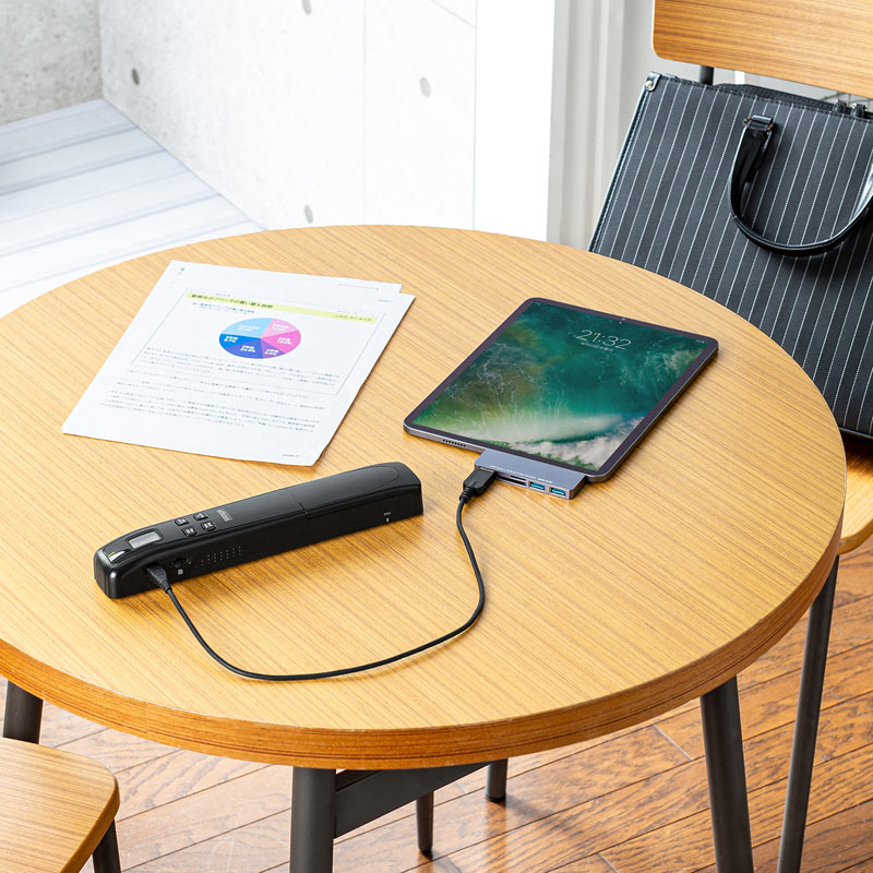 SANWA PSC-HS2BK ポータブルハンディスキャナー JPEG / PDF両対応