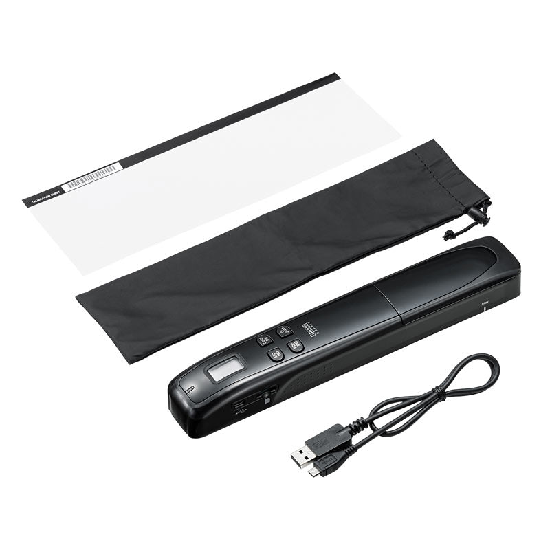 サンワサプライ ハンディスキャナー 1200dpi PSC-HS2BK単3駆動 ダブルローラーで安定した操作ができるポータブルハンディ