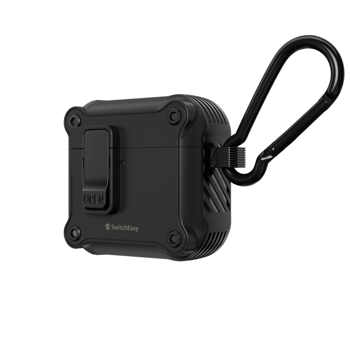 SwitchEasy AirPods 4 Rugged Shield カラビナ付き 耐衝撃ケース