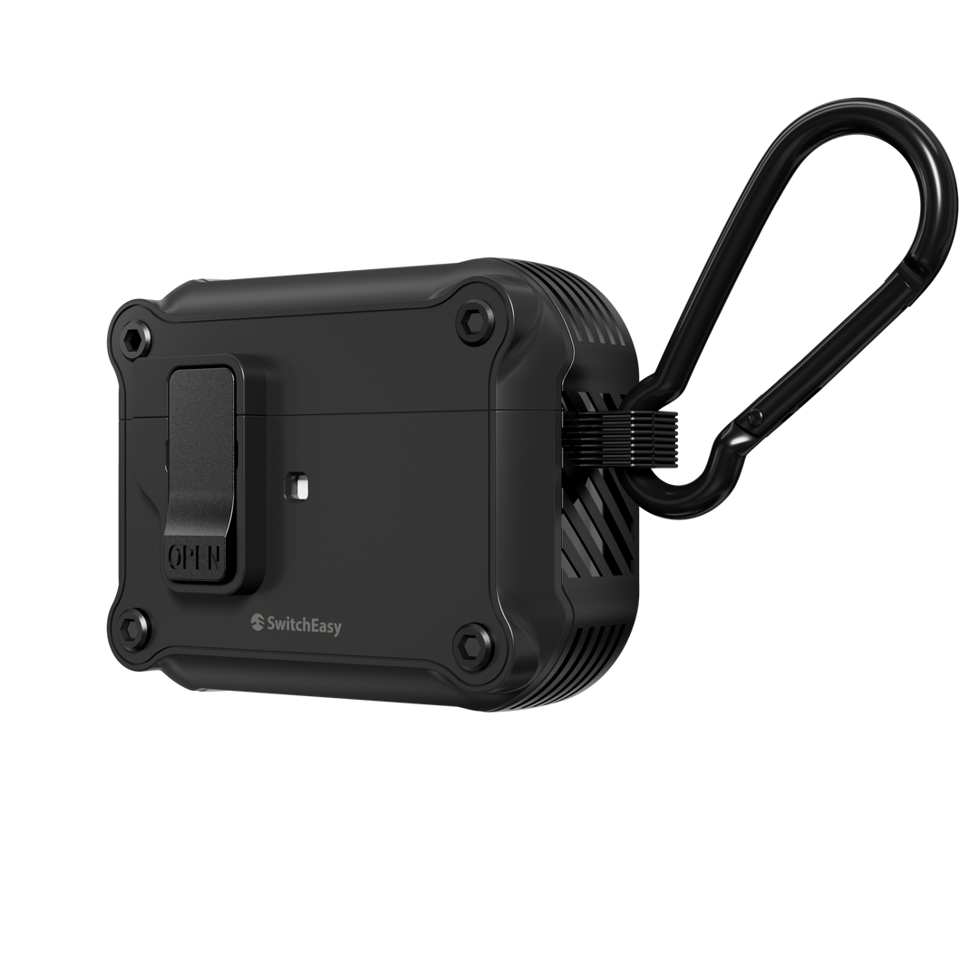 SwitchEasy AirPods Pro 第 2 / 1世代 Rugged Shield カラビナ付き 耐衝撃ケース