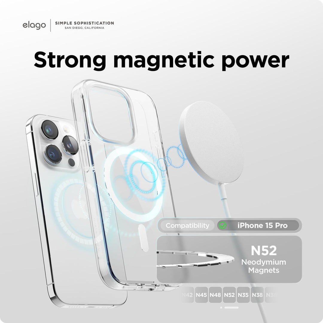 elago iPhone 16 / 16 Pro / 15 / 15 Pro AMP Monthly Magsafe対応ハイブリッドケース