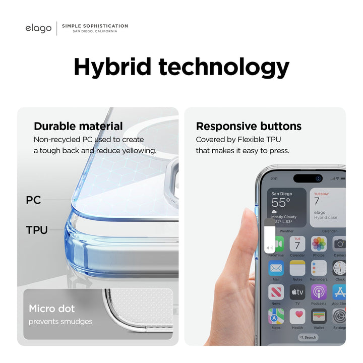 elago iPhone 16 / 16 Pro / 15 / 15 Pro AMP Monthly Magsafe対応ハイブリッドケース