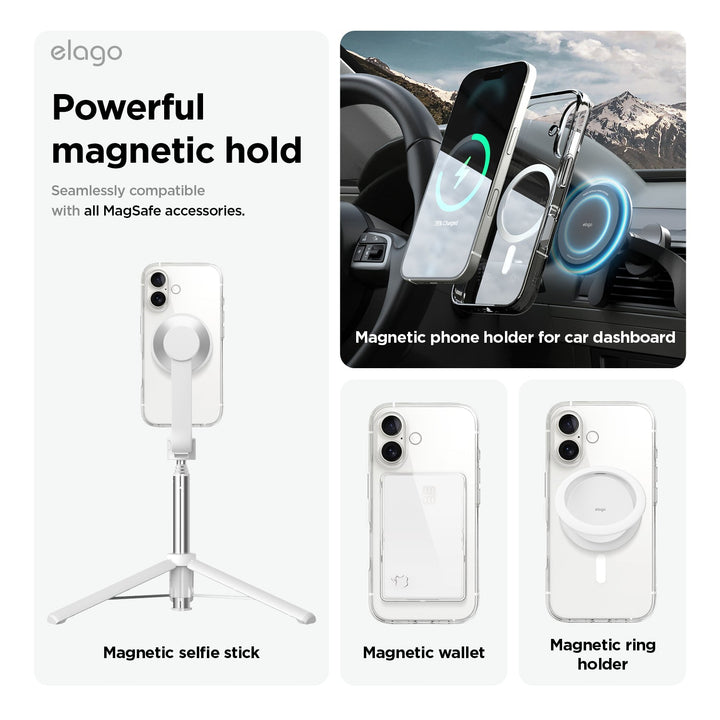 elago iPhone 16 / 16 Pro / 15 / 15 Pro AMP Monthly Magsafe対応ハイブリッドケース